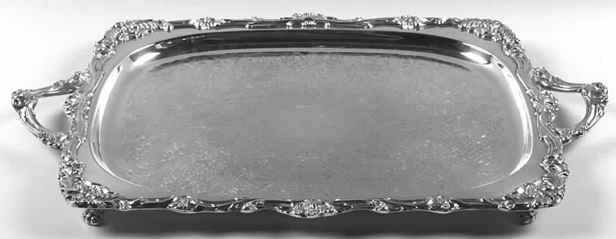 P534 (Silverplate, Hollowware) Medium Footed Waiter Tray by Alvin-1