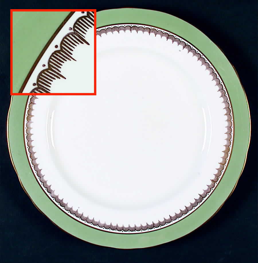 Embassy Green (Scalloped) Dinner Plate by John  Aynsley & Sons-1