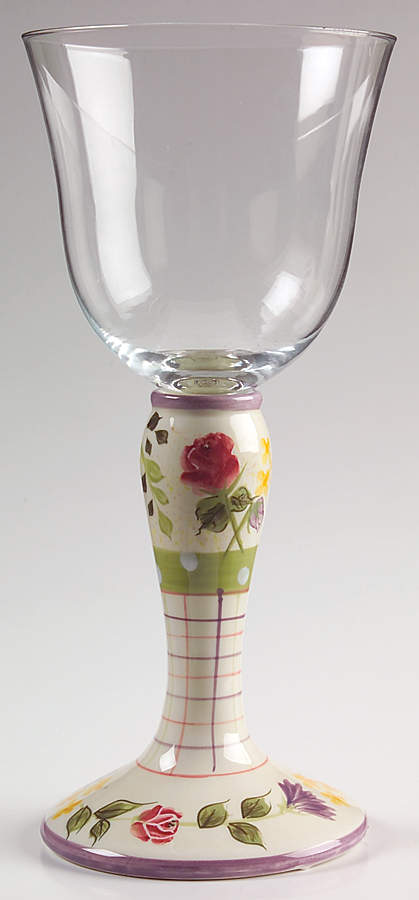 Laura Glassware Goblet with China Foot by 222 Fifth (PTS)-1