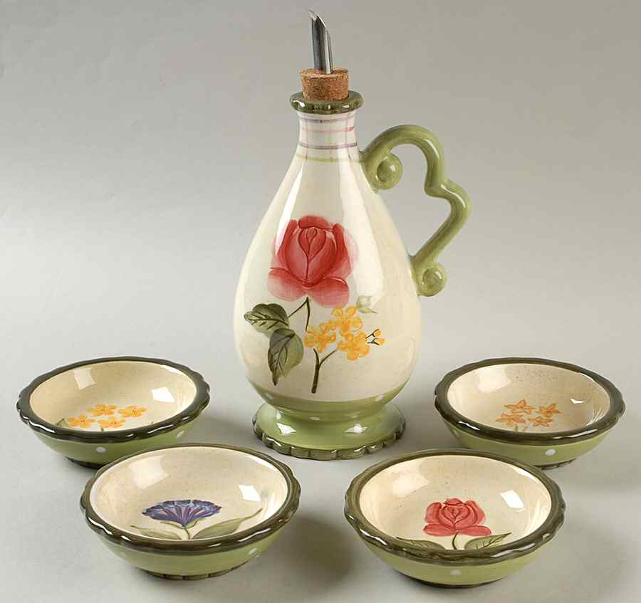 Laura Oil Jar Drizzler with 4 Motif Dipping Dish by 222 Fifth (PTS)-1