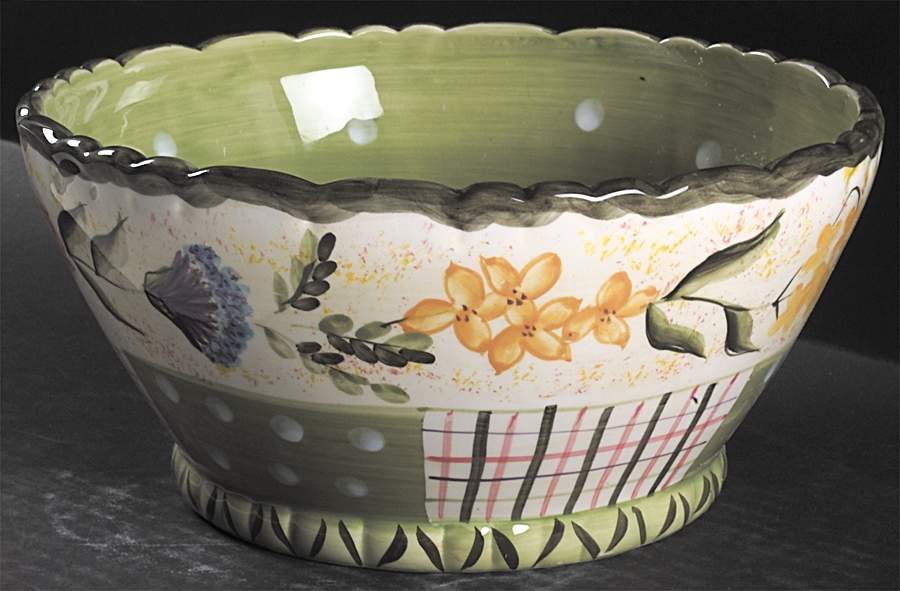 Laura 9" Salad Serving Bowl by 222 Fifth (PTS)-1
