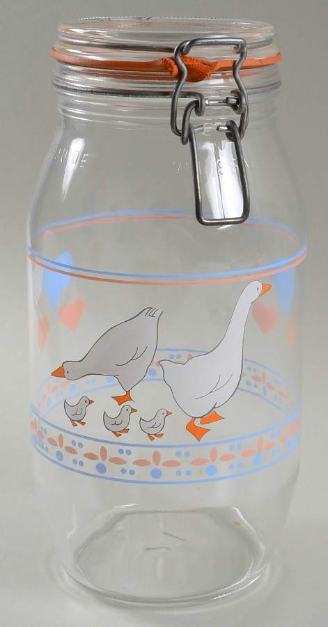 Hearts 'N Geese 5" Glassware Canister with Hinged Lid by Arcopal-1