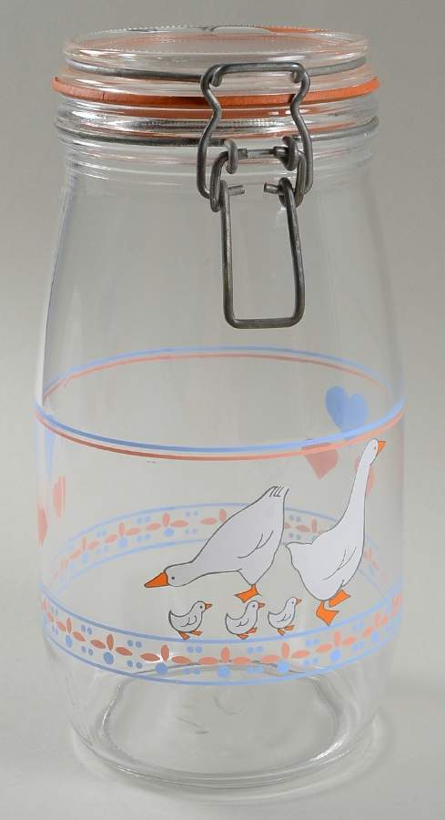 Hearts 'N Geese 8" Glassware Canister with Hinged Lid by Arcopal-1