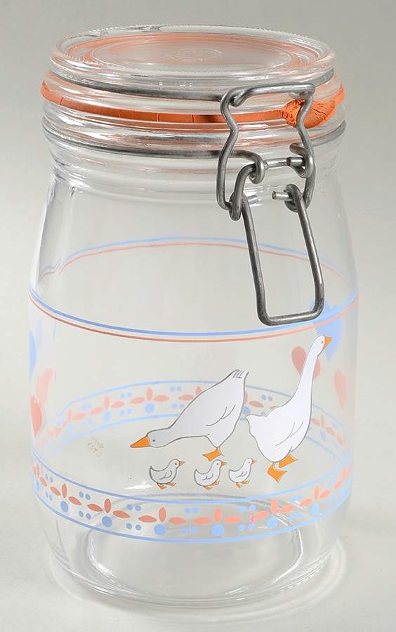 Hearts 'N Geese 6" Glassware Canister with Hinged Lid by Arcopal-1