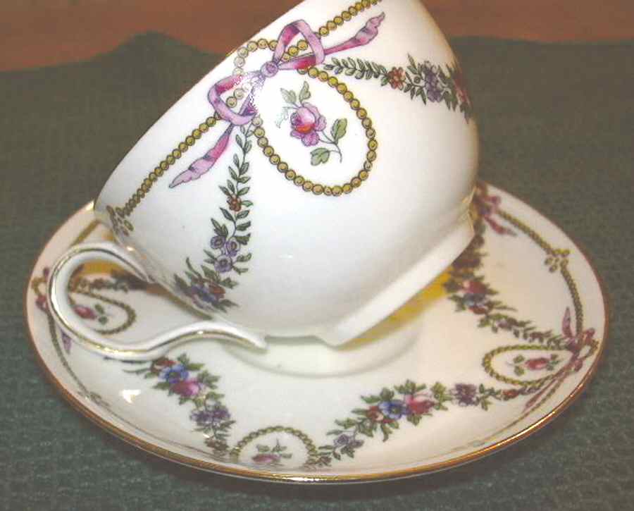 A2237 Flat Cup & Saucer Set by John  Aynsley & Sons-1