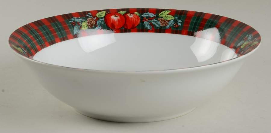 Apple Plaid 9" Round Vegetable Bowl by American Atelier-1