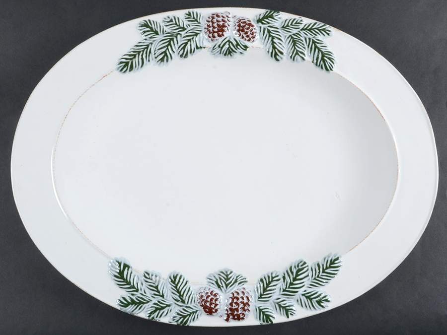 Vintage Pine 19" Oval Serving Platter by Ambiance-1