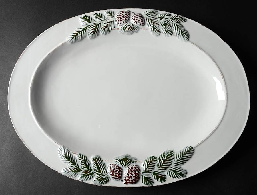 Vintage Pine 18" Oval Serving Platter by Ambiance-1