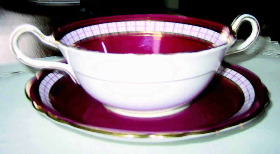 7228 Flat Cream Soup Bowl & Saucer Set by John  Aynsley & Sons-1