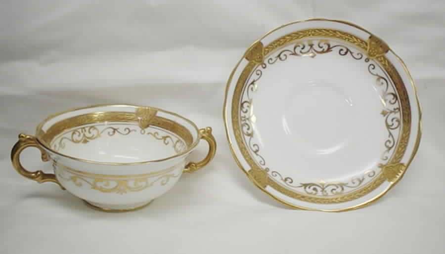12827 Footed Cream Soup Bowl & Saucer Set by Adderley-1