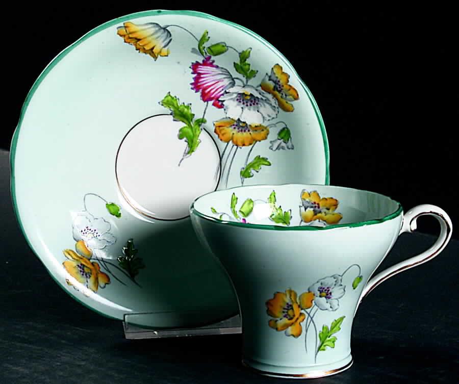 B4735 Flat Cup & Saucer Set by John  Aynsley & Sons-1