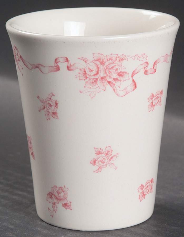 Ribbons Pink China Bathroom Tumbler by Laura Ashley-1