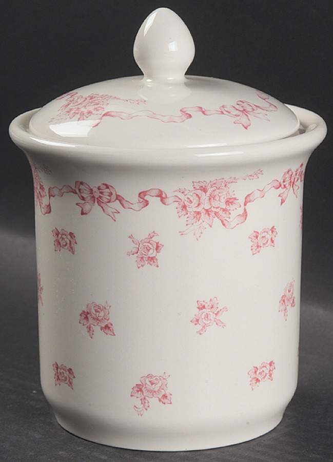 Ribbons Pink Cotton Ball Jar and Lid by Laura Ashley-1