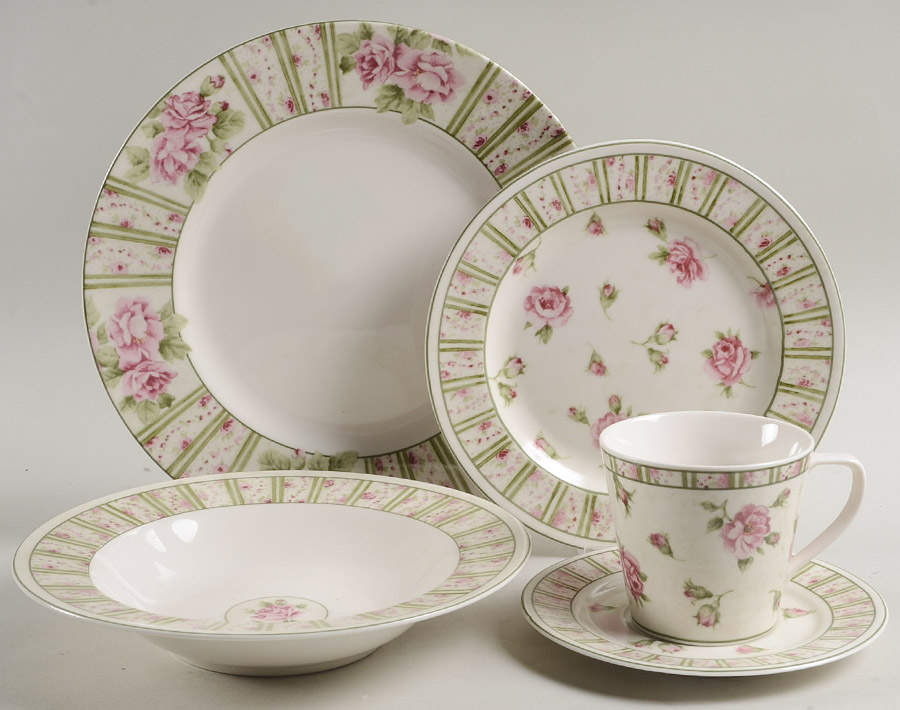 Penny's Roses 5 Piece Place Setting by 222 Fifth (PTS)-1