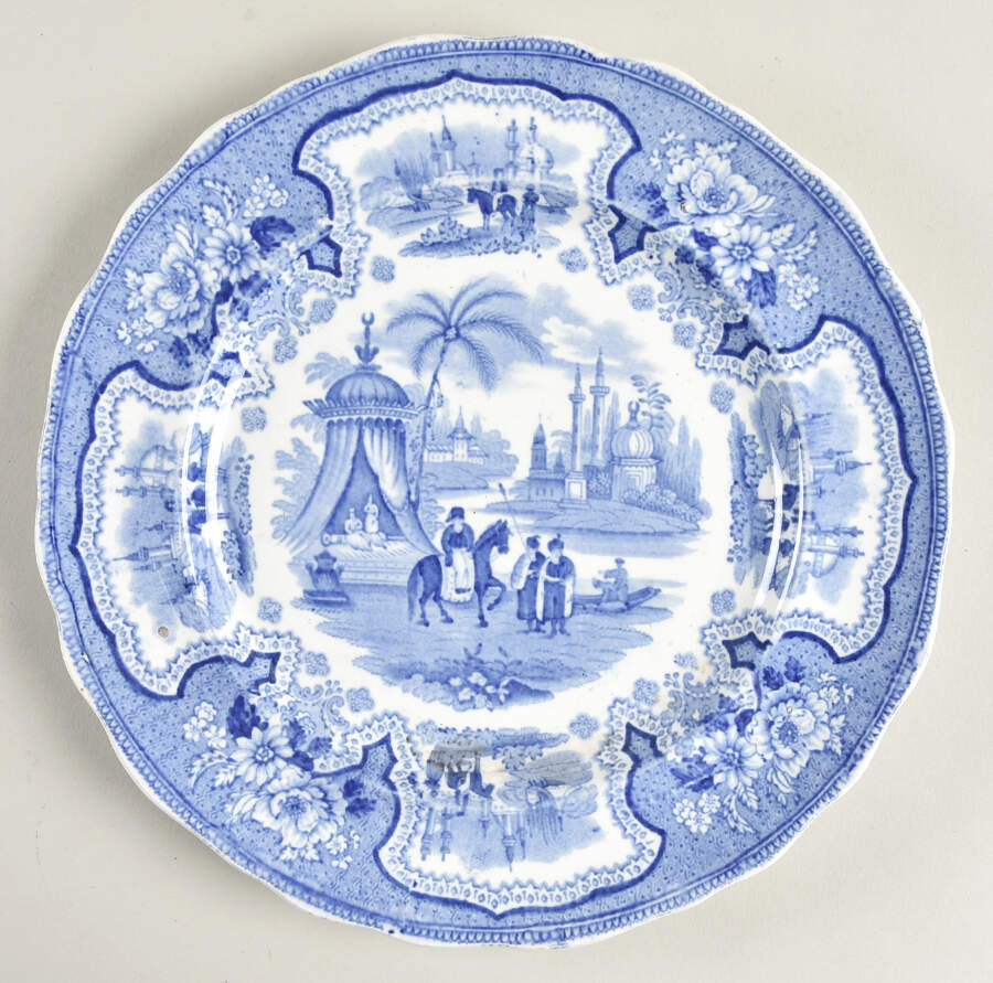 Palestine-Blue Salad Plate by Adams China-1