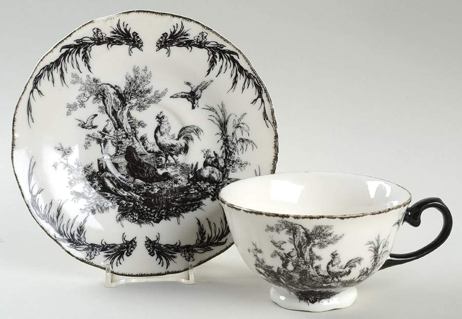 AUV2 Footed Cup & Saucer Set by Aux Au Provence-1