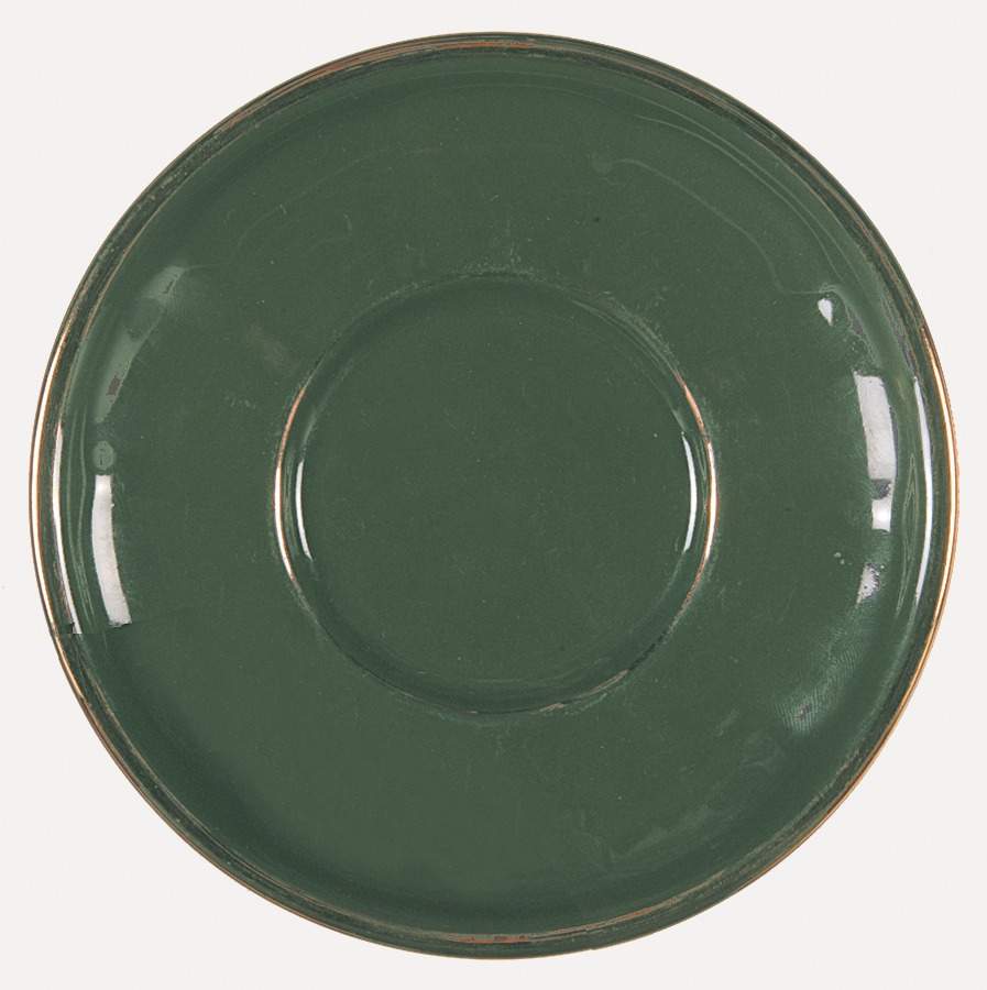 Green and Gold Bistroware Saucer by Apilco-1