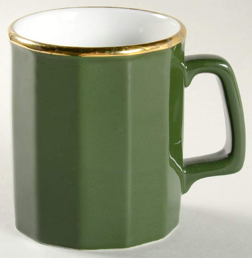Green and Gold Bistroware Mug by Apilco-1