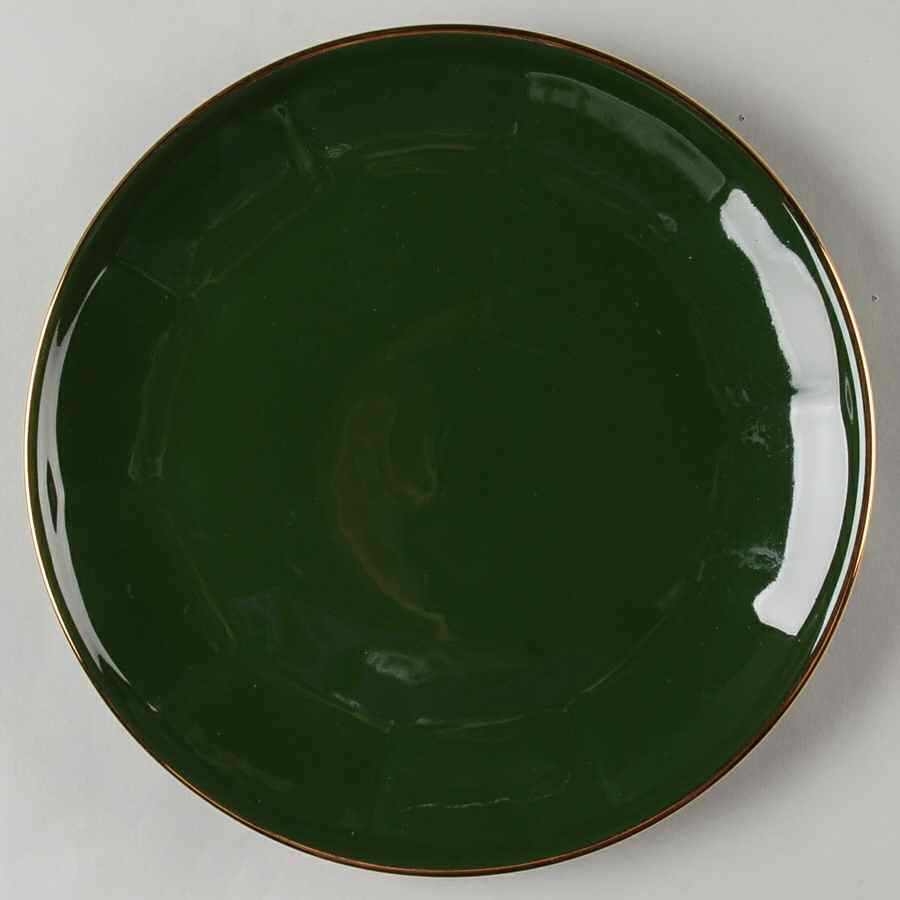 Green and Gold Bistroware Luncheon Plate by Apilco-1