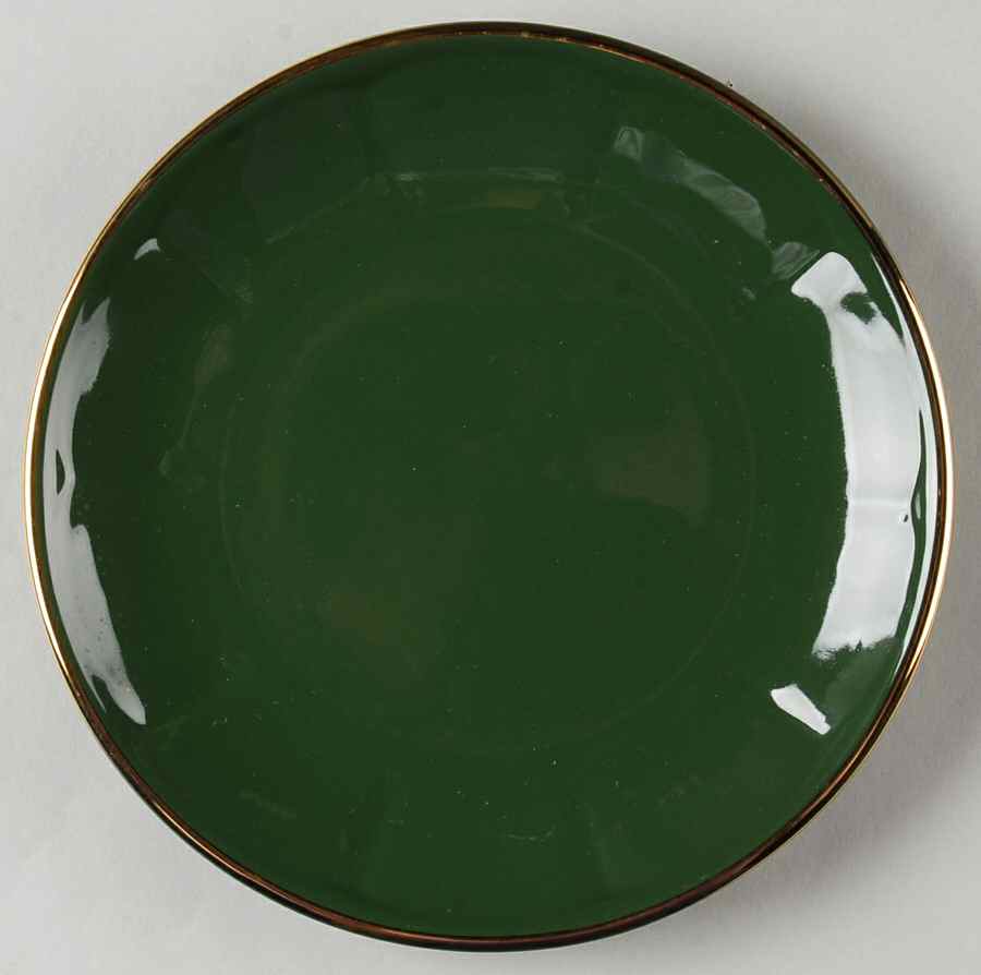 Green and Gold Bistroware Salad Plate by Apilco-1
