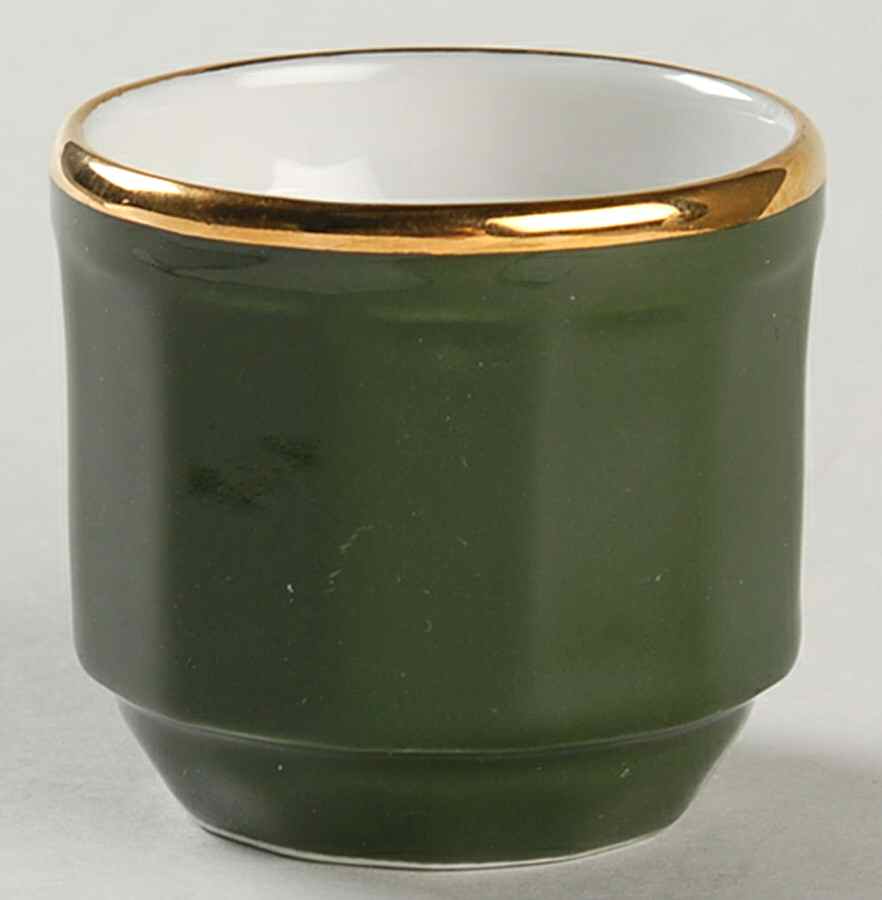 Green and Gold Bistroware Single Egg Cup by Apilco-1