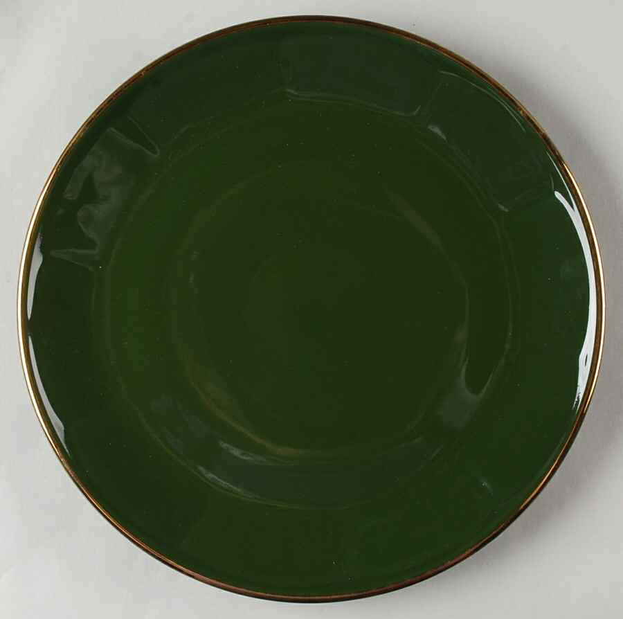 Green and Gold Bistroware Dinner Plate by Apilco-1