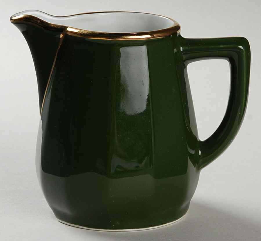 Green and Gold Bistroware Creamer by Apilco-1