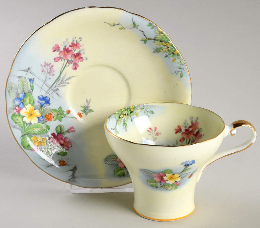 B5137-5 Flat Cup & Saucer Set by John  Aynsley & Sons-1