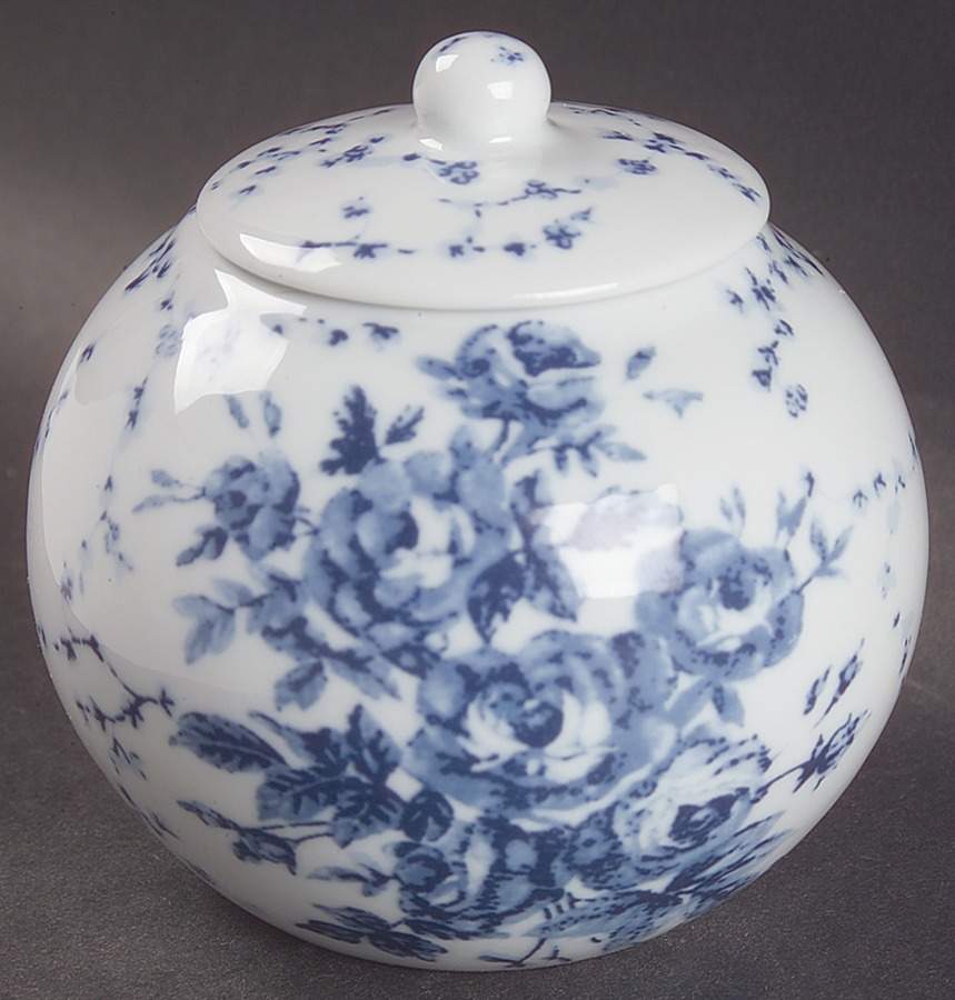 Sophia (Blue) Sugar Bowl & Lid by Laura Ashley-1