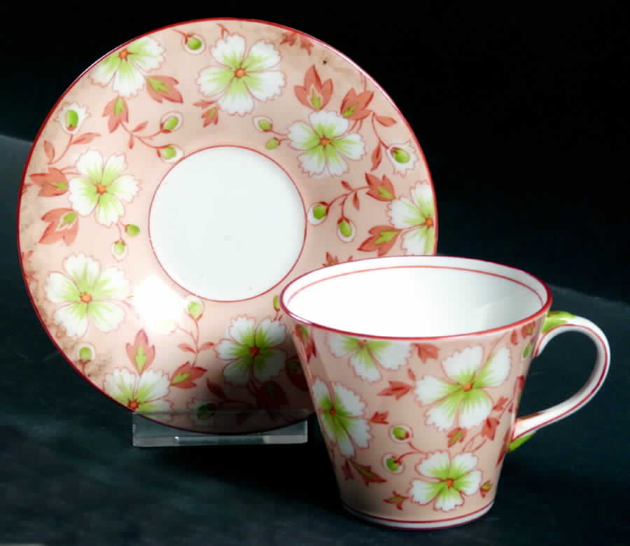 B3887 Flat Cup & Saucer Set by John  Aynsley & Sons-1