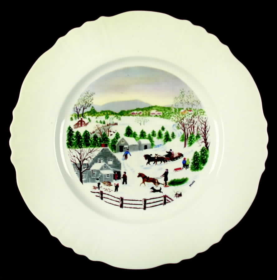 Grandma Moses (Scalloped) Dinner Plate by Atlas China (NY)-1