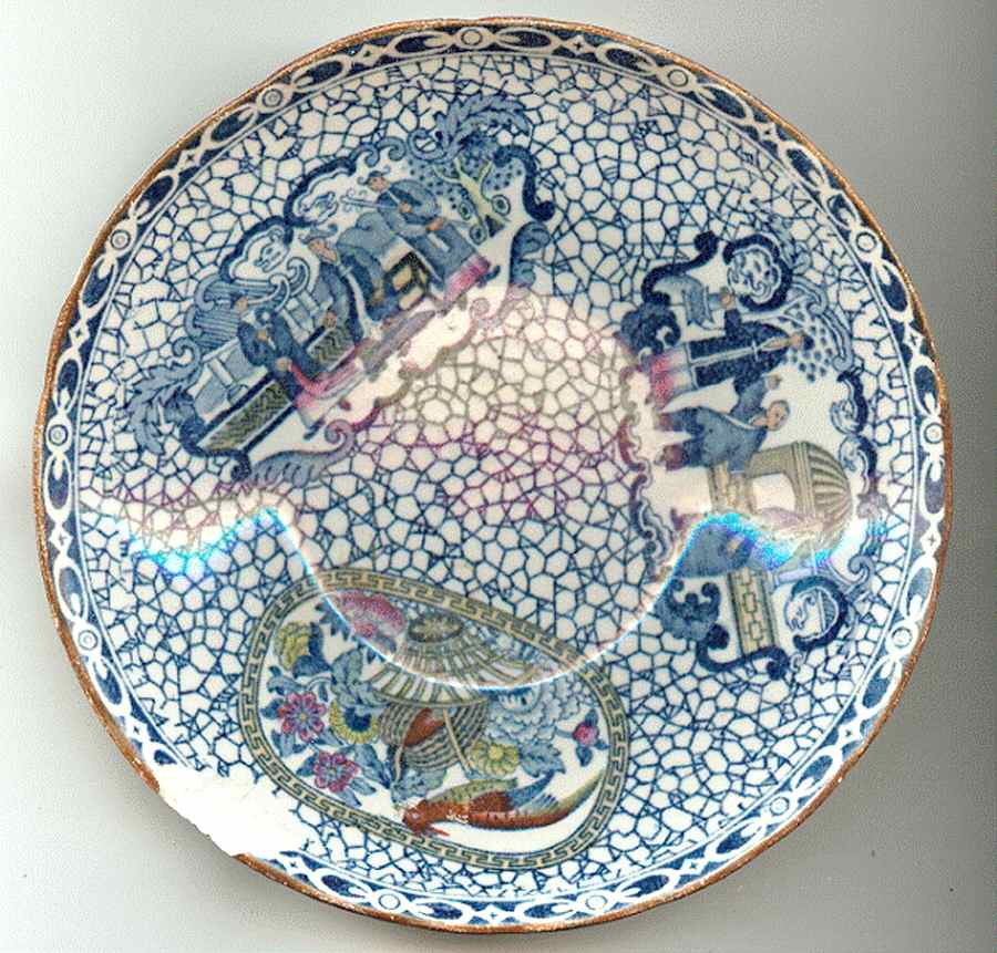 Chinese Bird Blue Multi Color Saucer by Adams China-1