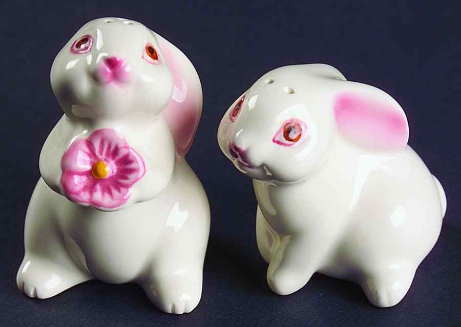 Bunny Salt & Pepper Set by Avon-1