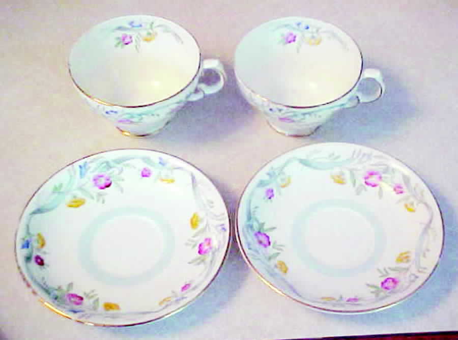 M743 Footed Cup & Saucer Set by Adderley-1