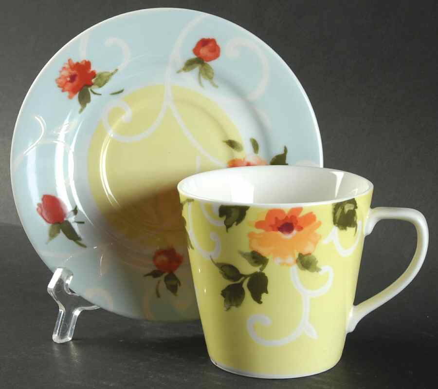 Ashbury Flat Cup & Saucer Set by 222 Fifth (PTS)-1