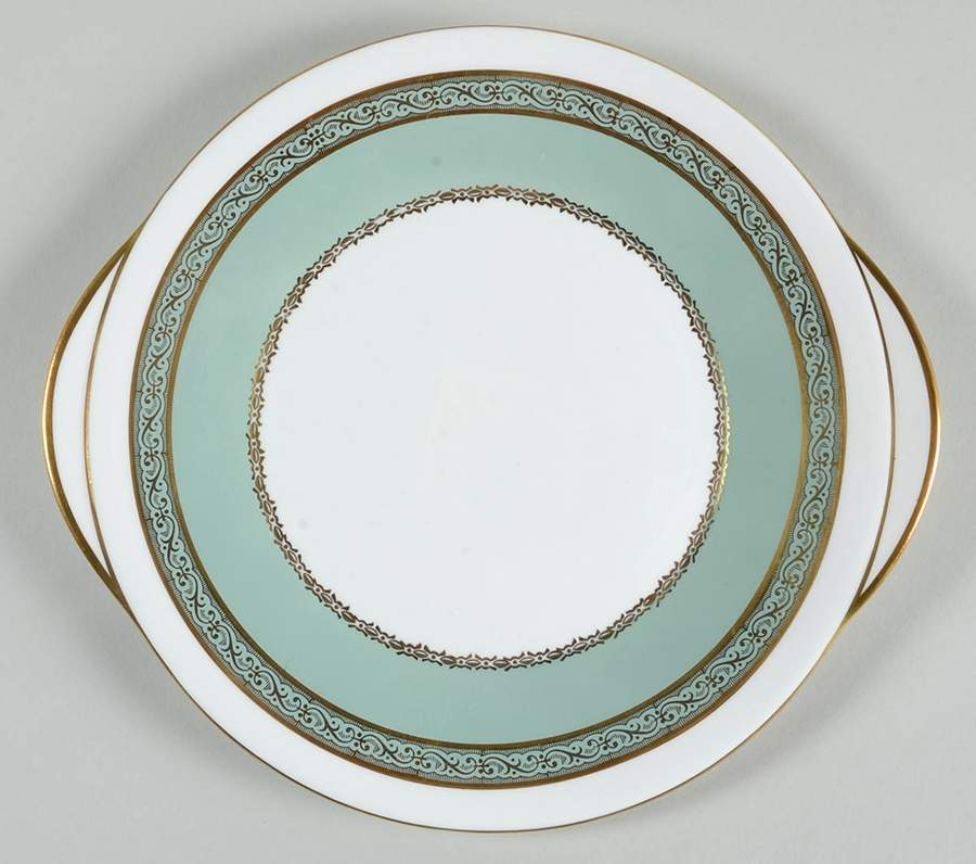 Gretna Olive Green Handled Cake Plate by John  Aynsley & Sons-1