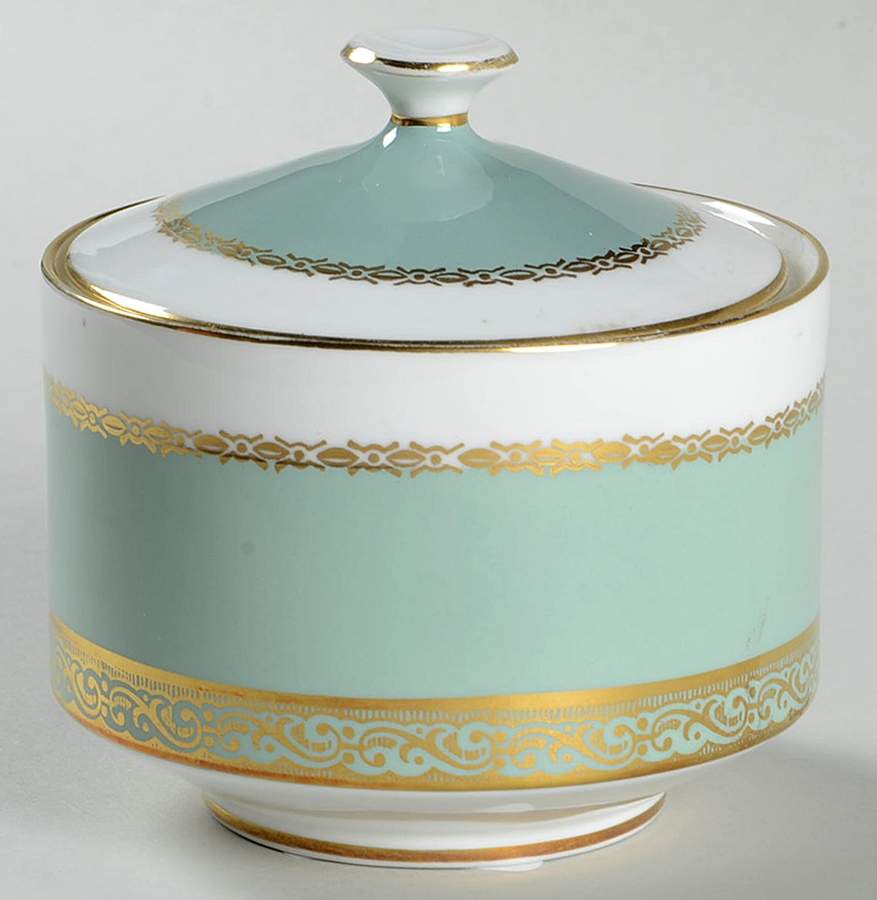 Gretna Olive Green Sugar Bowl & Lid by John  Aynsley & Sons-1