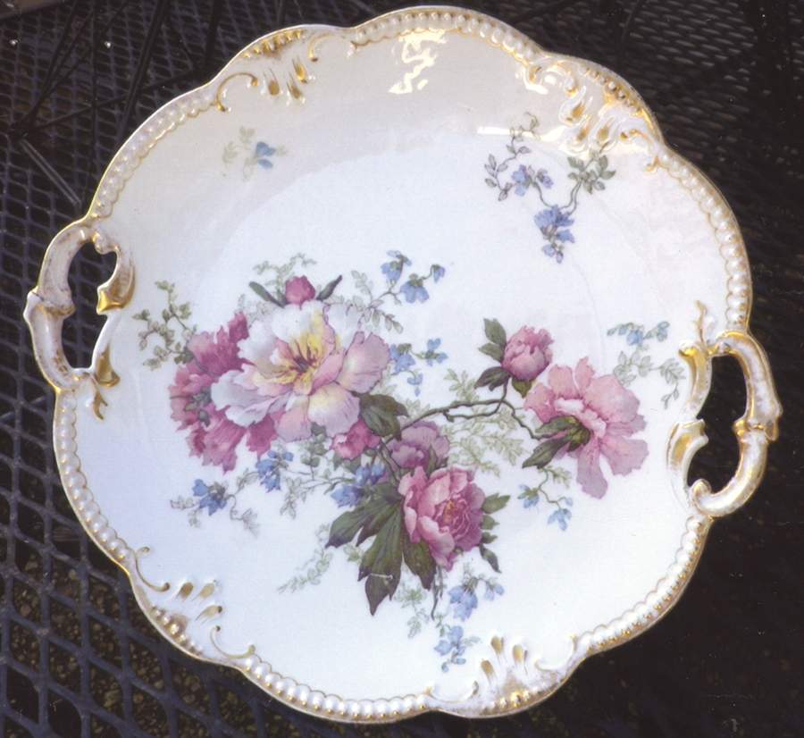 AKF14 Handled Cake Plate by A Klingenberg France-Austria-1