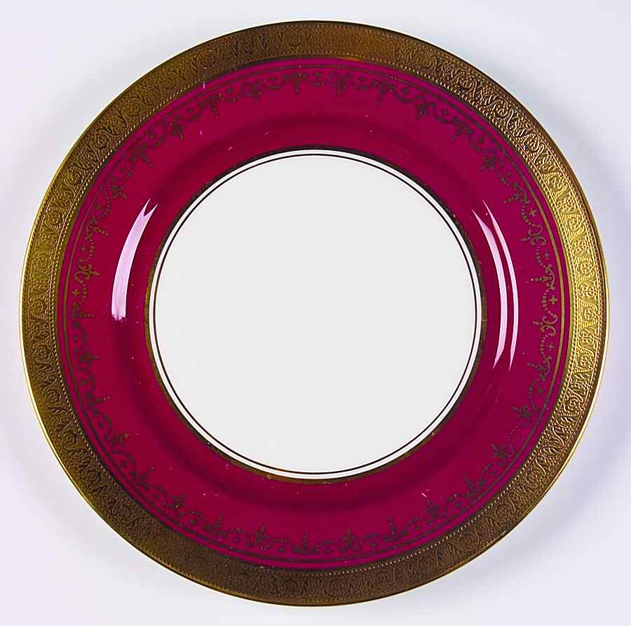 Georgian Maroon (Smooth) Salad Plate by John  Aynsley & Sons-1
