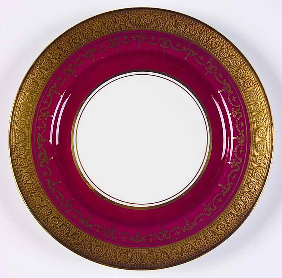 Georgian Maroon (Smooth) Bread & Butter Plate by John  Aynsley & Sons-1