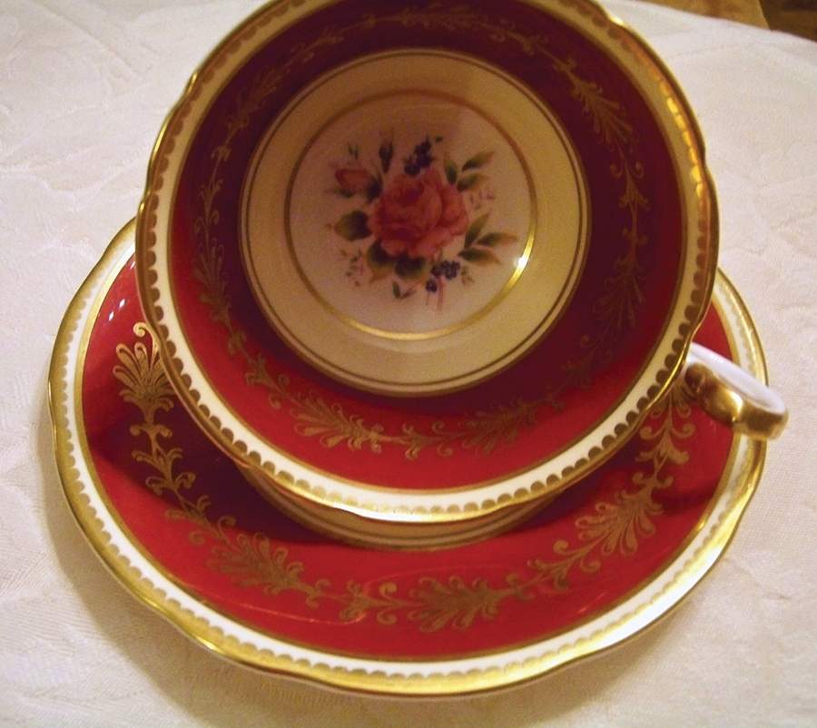 Chatsworth Footed Cup & Saucer Set by John  Aynsley & Sons-1