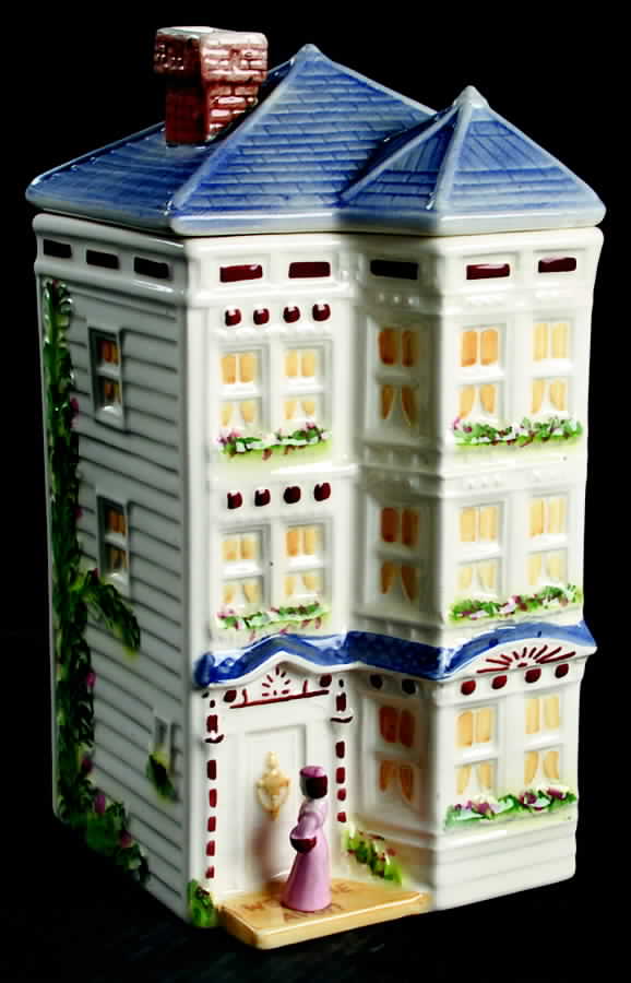 Townhouse Canister Collection (4 Pcs) Cookie Jar & Lid by Avon-1
