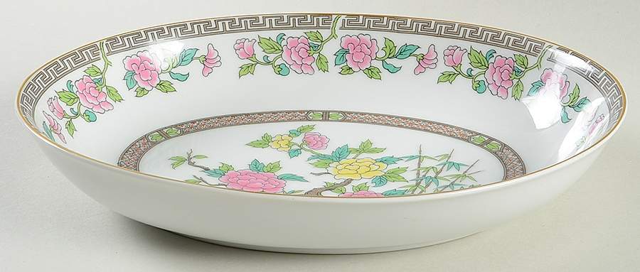 Jaipur 10" Oval Vegetable Bowl by ADG Delphine-1
