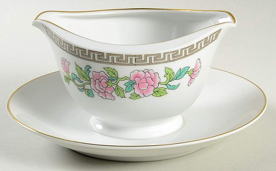 Jaipur Gravy Boat with Attached Underplate by ADG Delphine-1