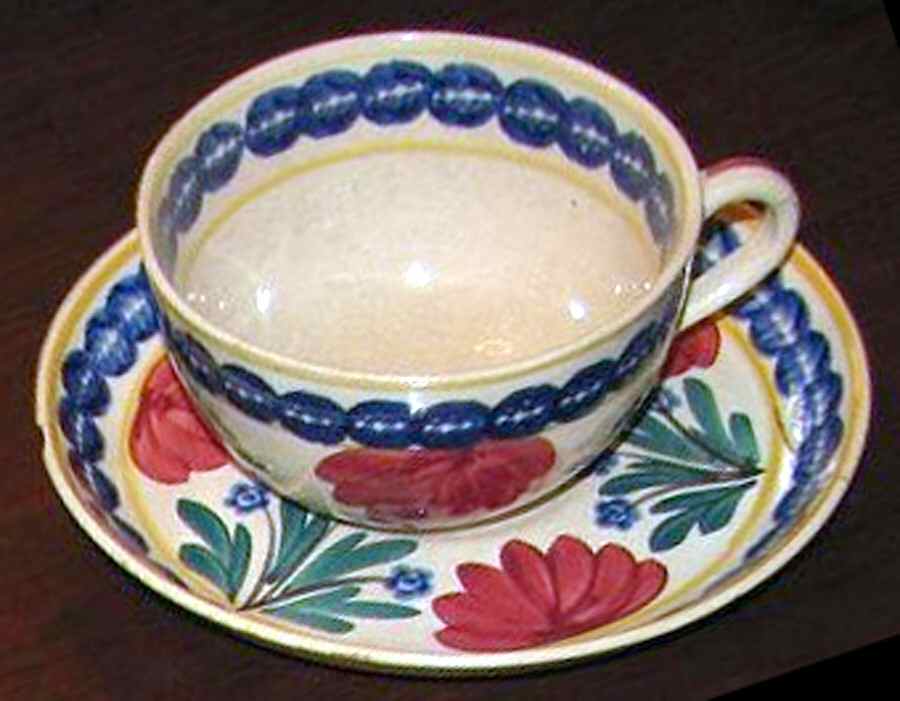 AUL1 Flat Cup & Saucer Set by Auld Heather Ware-1
