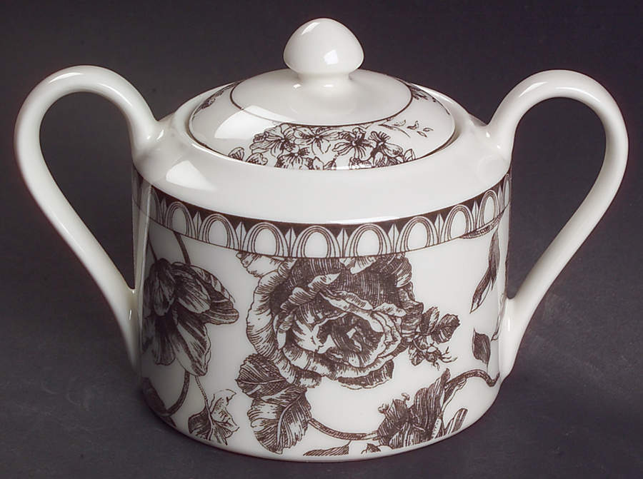 Toile Black Sugar Bowl & Lid by 222 Fifth (PTS)-1