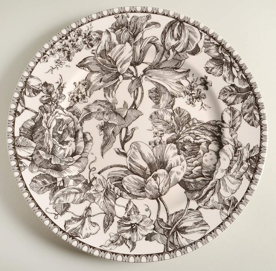 Toile Black Dinner Plate by 222 Fifth (PTS)-1
