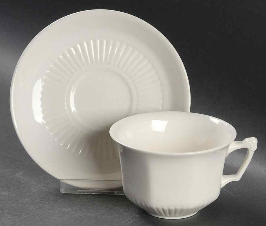 Empress (Cream) Flat Cup & Saucer Set by Adams China-1