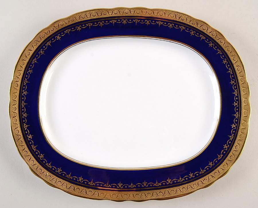 Georgian Cobalt 13" Oval Serving Platter by John  Aynsley & Sons-1