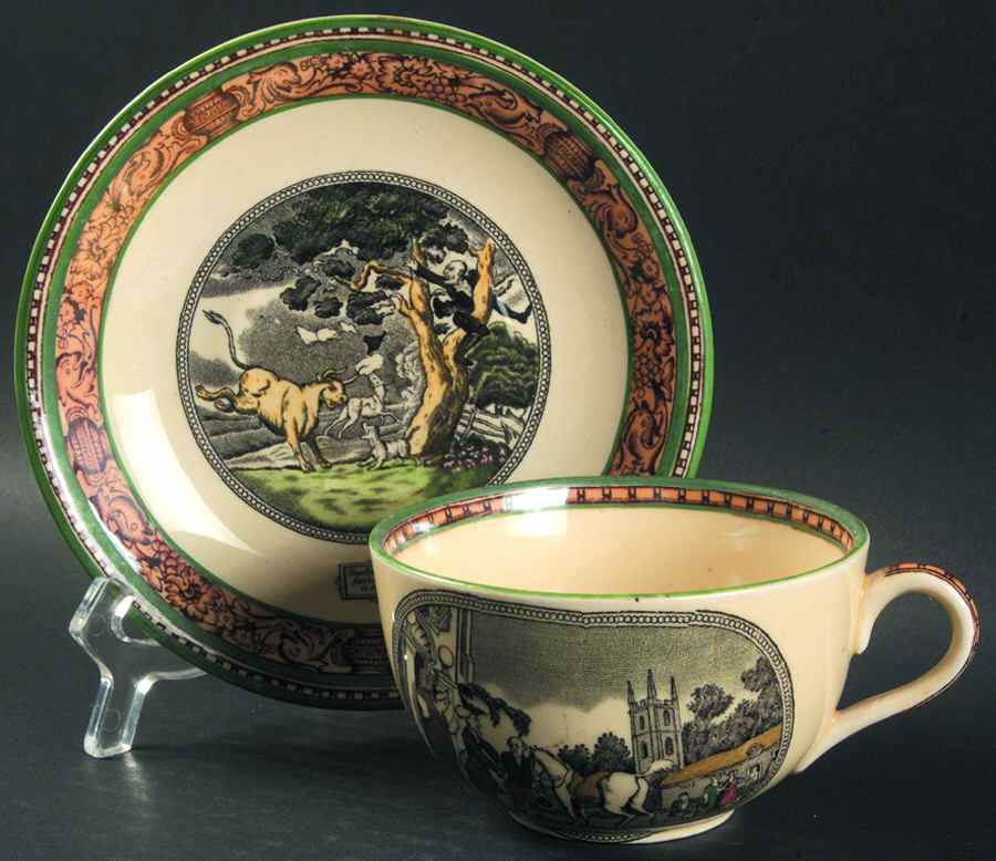 Dr. Syntax Flat Cup & Saucer Set by Adams China-1